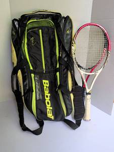 lot 2302 image: Babolat Tennis Racket and 2 rackets