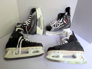 lot 2306 image: Bauer Ice Hockey Skates Size 8 and Mustang size 11