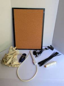 lot 2311 image: Cork board, strapping, clamp light and Accessories