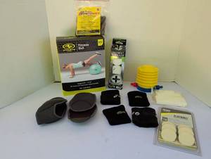 lot 2312 image: Athletic Works Fitness Ball 65cm Exercise Equipment Lot with Accessories
