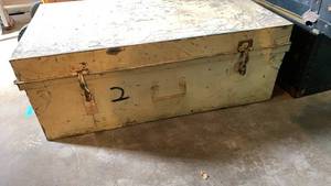 lot 2403 image: Steamer Trunk Storage Chest with Metal Frame and Hardware 133520
