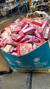 lot 151 image: WHOLE PALLET Favorite Day Valentines Baking Kit boxes,  Lot Strawberry Dipping kits, ceramic mugs and much more