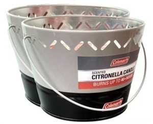 lot 3966 image: COLEMAN SCENTED CITRONELLA CANDLE BURNS UP TO 40 HOURS - Two Candles
