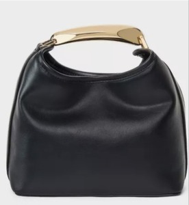 lot 3995 image: Mini Slouchy Handbag - A New Day  Black Magnetic Closure, Metal Handle, Shell, Structured Design