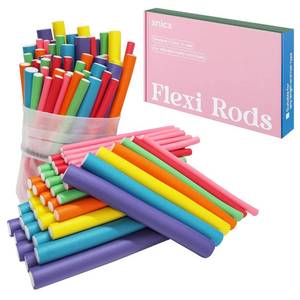 lot 12360 image: 47 Pcs 7 Heatless Flexi Rods Set for Overnight Curls for All Hair  Bendy Foam Hair Rollers Curlers for Sleep,No Heat Curls,7 Sizes Flexible Curling Rods for Long,Medium,Short Hair for Travel