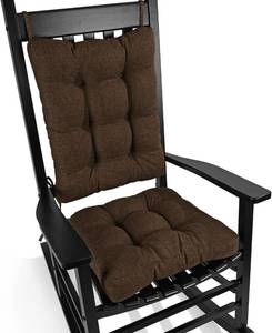 lot 12371 image: BUYUE Chair Cushion Set for Rocking Chair, Back Pillow & Seat Cushion with Ties, Original Woven Fabric Non-Slip Chair Pads for Elderly Sitting, Brown