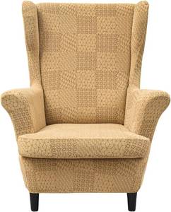lot 12372 image: Eco-Ancheng Wingback Chair Slipcover 2 Piece Slipcovers for Wingback Chairs Jacquard Wingback Chair Covers Washable Furniture Protector with Elastic Bottom for Living Room Wingback Chairs