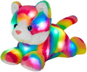 lot 12376 image: Glow Guards Light up Rainbow Cat Stuffed Animal Soft Kitty Plush Toy with LED Night Light Christmas Childrens Day Birthday Gifts for Toddlers Kids Boys and Girls Children, (Stock Photo Approximate)