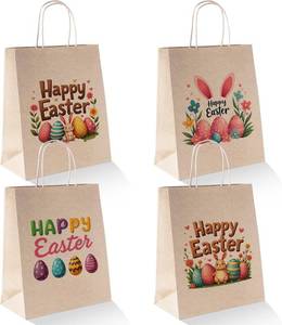 lot 29971 image: Minimalist Easter Kraft Paper Bags - Versatile Favor Bags for Gifts, Celebrations & Neutral Decor