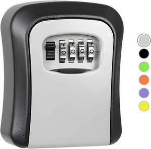 lot 27266 image: ZHEGE Key Lock Box Wall Mount, 4-Digit Combination Key Lockbox for keys Outdoor, Realtors, Garage Spare, key Box with Code Sturdy and Durable (Gray)