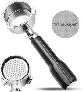 lot 27269 image: 51mm Bottomless Portafilter & Puck Screen, 3 Ears Stainless Steel Head, Only Compatible with DeLonghi EC680, EC685, and SMEG ECF01, Includes 304 Stainless Steel Filter Basket