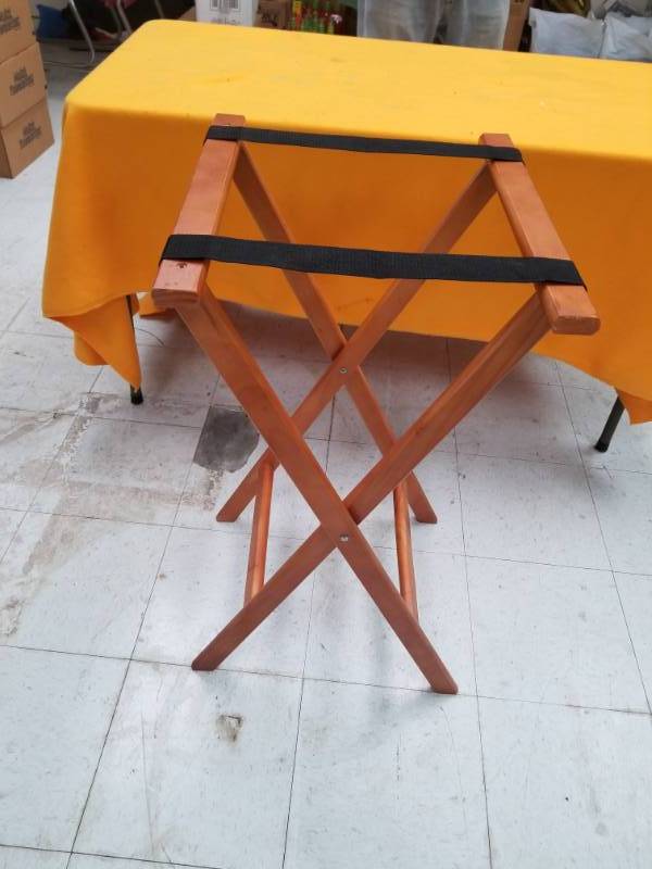 lot 6532 image: Foldable Wooden Tray  Serving Stand