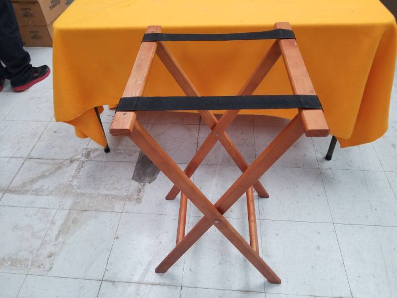 lot 6534 image: Foldable Wooden Tray  Serving Stand