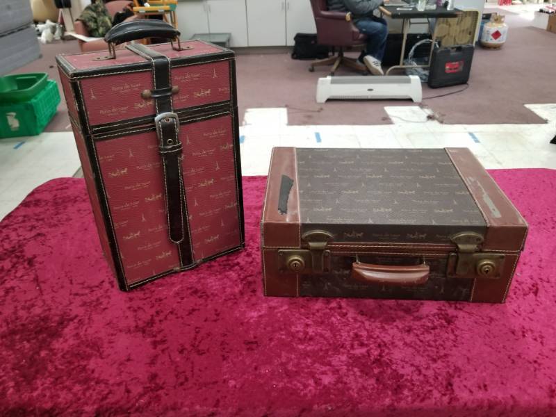 lot 6575 image: Two Handled Suitcase Dcor Pieces