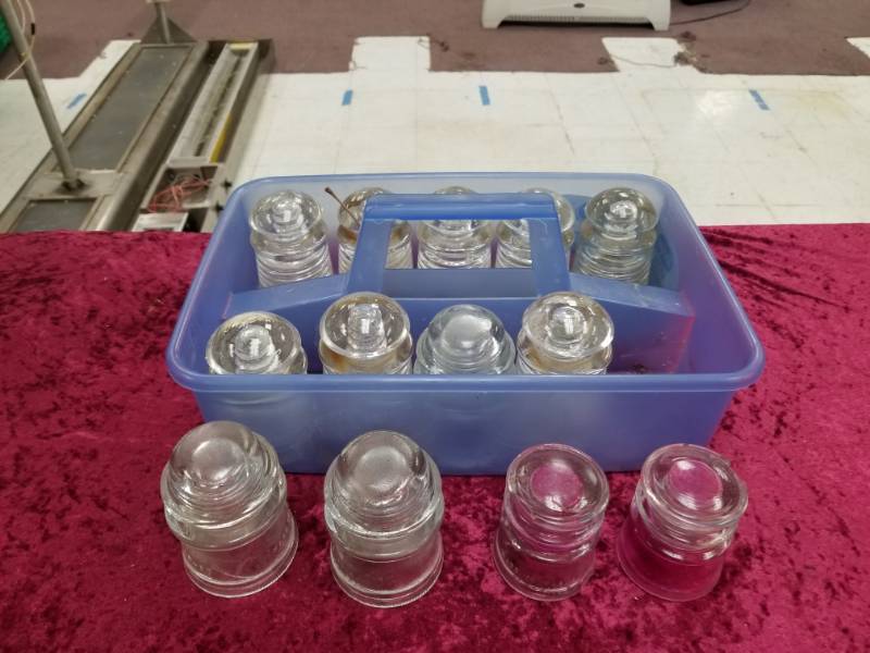 lot 6580 image: Tub of Clear Glass Insulators