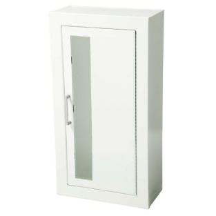 lot 9707 image: Fire Extinguisher Cabinet, Vertical Acrylic Window, Semi-Recessed 5.5D, Steel, 1.5 Square