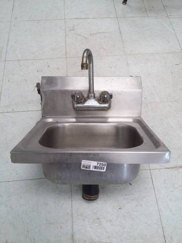 lot 7250 image: SS Hand Washing Sink with Faucet