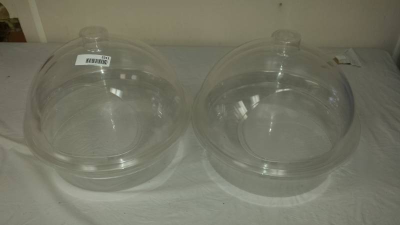 lot 5311 image: (2) Double Dome Plexiglass Countertop Bakery Displays