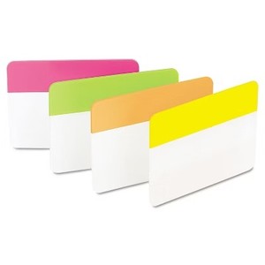 lot 6072 image: Post-it File Tabs 2 x 1 12 Solid Flat Assorted Bright 686PLOY - 64 Pack
