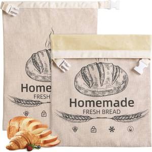 lot 6080 image: 1 Pack Beeswax Bread Bags for Homemade Sourdough Reusable Beeswax Bread Bag  17 x 12.6 In,Sustained Use Cloth Bag, Easy to Clean,Freezer-Friendly,Organic Linen,Retain Freshness,Storage Sourdough,Snacks