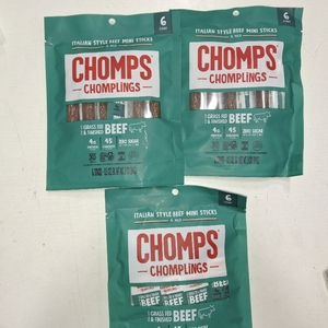 lot 8024 image: 3 Bags CHOMPLINGS Italian-Style Beef Sticks - 6ct0.5oz