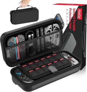 lot 8055 image: HEYSTOP Carrying Case for Nintendo Switch 2, Water-Resistant Hard Shell Travel Pouch with 12 Game Slots, Slim Storage Bag for Backpacking & Road Trip, Secure Straps & Dual Zippers, Black
