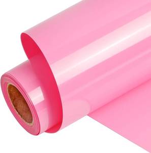 lot 8072 image: FUNKAKA Pink HTV Heat Transfer Vinyl Rolls, 12 x 9ft Glossy Pink Iron on Vinyl for T-Shirt, Adhesive HTV Vinyl for All Cutter Machines Easy to Cut & Weed for Heat Vinyl Design