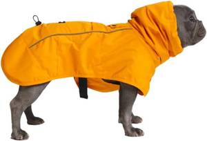 lot 8076 image: Spark Paws Dog Raincoat, Waterproof Windproof Rain Jacket, for Small Medium Large Extra Large Dogs, Reflective Breathable Full-Body Coverage Dry Suit - Mustard Yellow Size M