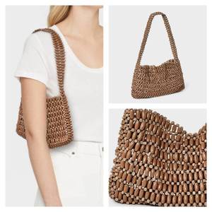 lot 8093 image: wooden beaded handbag from target, brand new with tags
