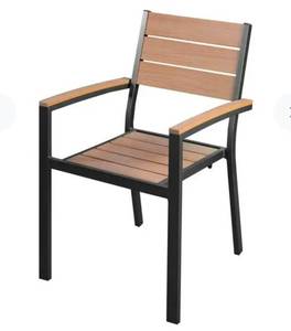 lot 20722 image: SunVilla Newport Stackable Patio Chair, Faux Wood - Retail $130