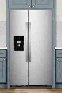 lot 20771 image: Whirlpool Side-by-Side Refrigerator with Ice and Water Dispenser - Retail $1,500
