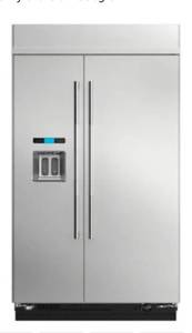 lot 20775 image: JennAir Pro-Style Series JS48PPDUDE48 Inch Counter Depth Built-In Side by Side Refrigerator with 29.5 Cu. Ft. - Retail $10,000