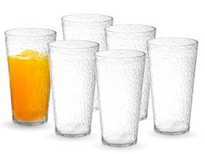 lot 196 image: KLIFA- NICE- 29 ounce, Set of 6, Plastic Jumbo Drinking Glasses, Large Acrylic Iced Tea Cups, BPA-Free, Stackable Plastic Drinkware, Dishwasher Safe Highball, Clear - Retail $36