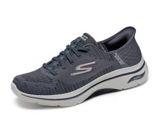 lot 198 image: Skechers Mens Hands Free Slip-ins Go Walk Arch Fit 2.0 - Grand Select 2 Sneaker, CharcoalRed, 11.5 - Retail $95