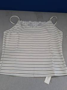 lot 200 image: Size Large Striped Tank Top with Lace - Retail $0