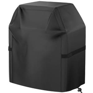 lot 210 image: Grill Cover, 40 inch Small Gas Grill Cover for Outdoor Grill, Waterproof, Weather Resistant, UV & Fade Resistant, BBQ Grill Cover with Hook and Loop Straps, Black - Retail $16