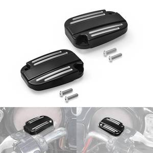 lot 213 image: NICECNC Black Left & Right Clutch Brake Reservoir Cover with RubbersGaskets Compatible with Harley Electra Glide Standard FLHT 2019-2020, Replacement for 42855-06C(42855-06D)36700130, See Fitment - Retail $38
