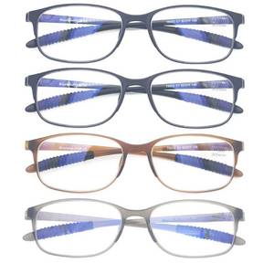 lot 224 image: Mcoorn 4 Pack Computer Blue Light Blocking Reading Glasses Flexible Lightweight Anti Eyestrain Portable Readers for Women Men 1.75 - Retail $24
