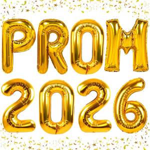lot 227 image: algpty Prom 2026 Balloons Gold 40 Inch Giant - Prom 2026 Decorations Decor for Graduation Party Foil Mylar Balloons Banner Sign - Retail $12