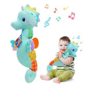lot 236 image: Fuzqq Baby Toys 0-6 Months,Musical Stuffed Animal Plush Toy with Rattle,Soft Newborn Toy for 0 3 6 9 12 Months Girls,Baby Boy Gift,Blue - Retail $18