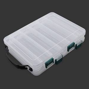 lot 238 image: OriGlam Double Sided Fishing Lures Box, Transparent Visible Fishing Lure Bait, Squid Jig Hooks Plastic Fishing Tackle Storage Case Container (10 Grids 20x16x5cm) - Retail $10