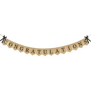 lot 241 image: Congratulations Burlap Banner - 2026 Graduation Party Decorations - Rustic Congratulations Banner for Graduation Wedding Anniversary Retirement Birthday Party Supplies - 2026 Grad Decorations - Retail $12