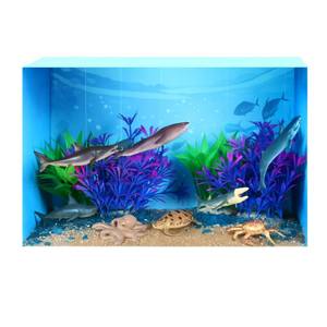 lot 249 image: 23 Pcs Ocean Diorama Kit Under the Sea Animal Figure Toys Realistic Ocean Animal Figurines Toy Including Shark, Whale, Corals Artificial Coral Seagrass with a Gift Box for Birthday Party Decorations - Retail $24