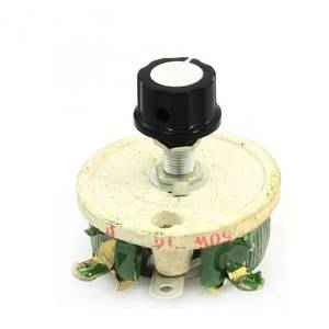 lot 250 image: YXQ 50W 10 Ohm Ceramic Resistor Rheostat Porcelain Disk Adjustable Wirewound Resistors with Knob - Retail $12