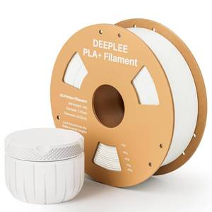 lot 259 image: DEEPLEE PLA 1.75mm 3D Printer Filament, PLA Plus with Dimensional Accuracy - 0.02mm, Higher Strength and Toughness, Neatly Wound, No Clogging, Fits for Most FDM 3D Printers, 1KG White - Retail $11