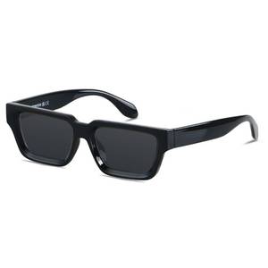 lot 262 image: ANDWOOD Thick Frame Rectangle Polarized Sunglasses Mens Womens Chunky Retro Sun glasses Simple Designer Rectangular Shades Square Black - Retail $15