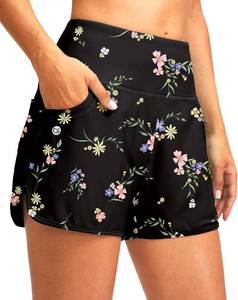 lot 273 image: G Gradual Womens 3 High Waisted Swim Board Shorts with Pockets Quick Dry Swimsuit Bottoms Bathing Suit for Women with Liner(Black Floral,M) - Retail $20