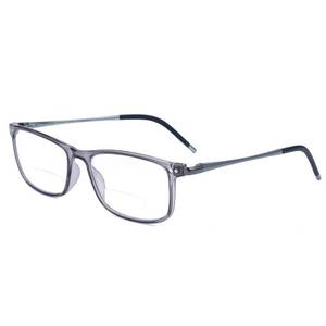 lot 274 image: SKYOAK Superb Extremely Light Bifocal Reading Glasses Men Aluminum Arm TR90 Frame Blue Light Blocking Computer Readers Spring Hinge 1.75 Grey - Retail $20