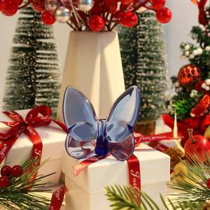 lot 289 image: DUQGUHO Butterfly Gifts Decor Blue Butterflies Crystal Glass Figurines Flying Crystal Summer Butterfly Party Favors Collectible Desk Home Bedroom Office Garden Decoration - Retail $12