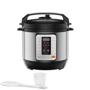 lot 318 image: Simple Deluxe 6QT Electric Pressure Cooker, 16-in-1 & Non-Stick Stainless Steel Multi Cooker with 12 Presets for Slow Cook, Meat Stew, Steam, Saut�, Canning, Yogurt Maker, Dishwasher Safe, Silver - Retail $54